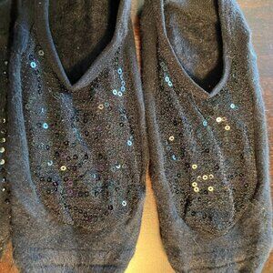 black sparkly Pure Barre Sticky socks (Tavi)